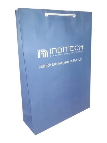 Printed Custom Paper Bag, For Shopping, Color : Blue