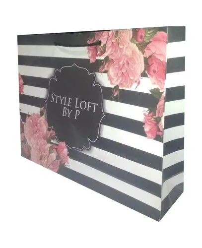 Multicolor Standard Floral Printed Paper Bag, For Shopping, Size : Multiple