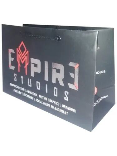 Black Printed Studio Paper Bag