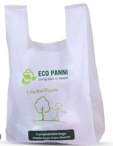 White Printed Plastic Compostable Bag, For Packing