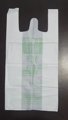 White W Cut Biodegradable Compostable Grocery Bag, Capacity : 15 Kg