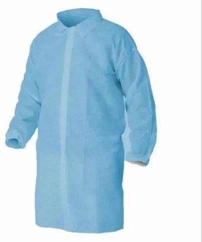 Full Sleeves Non Woven Plain Blue Disposable Lab Coat, For Laboratory, Size : Free Size