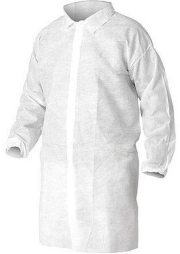 Full Sleeves Non Woven Plain White Disposable Lab Coat, For Laboratory, Size : Free Size
