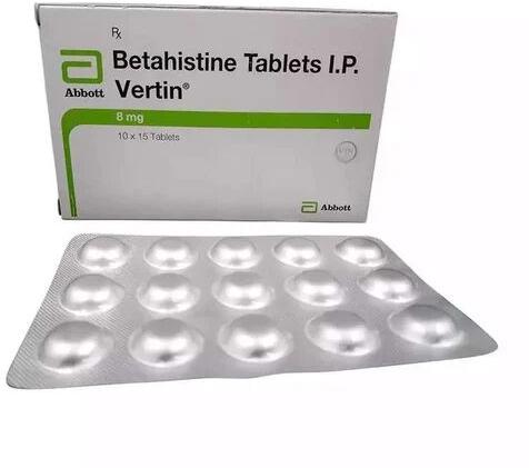 Vertin 8mg Tablet, Packaging Type : Box