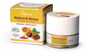 Golden Brown Saptrishi Walnut And Honey Scrub, For Facial Glow, Face Cleanser, Packaging Type : Bottle