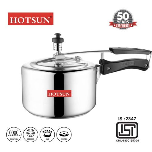 1.5 Litre Aluminium Pressure Cooker, Handle Material : Plastic