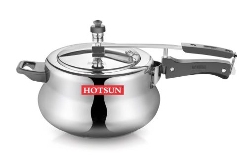 Silver 5 Litre Aluminium Handi Pressure Cooker, Handle Material : Plastic