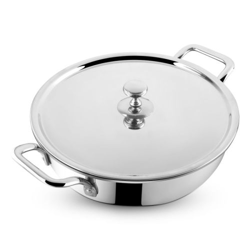Triply Stainless Steel Kadai, For Cooking Use, Feature : Sturdiness, Light Weight, Anti-corrosive