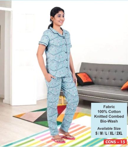 Printed Stitched CCNS-15 Ladies Cotton Loungewear, Speciality : Easy Wash, Anti-Wrinkle, Shrink-Resistant