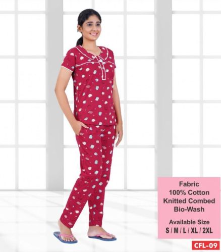 CFL-09 Ladies Printed Cotton Fashion Loungewear, Size : M, XL, XXL