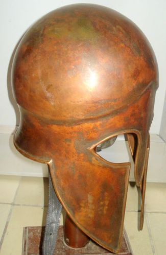 Iron Copper Antique Spartan Helmet, Size : Adult Size