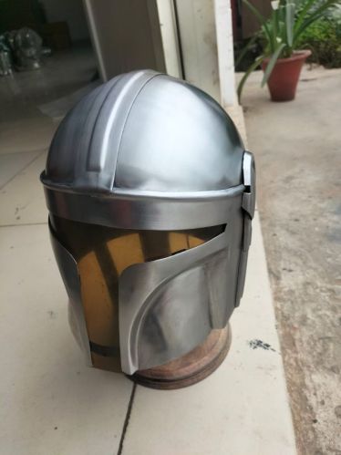 Plain Iron Mandalorian Helmet, Size : Adult Size