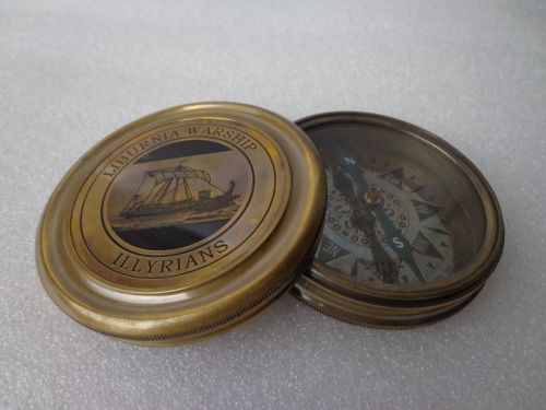 Personalized Poem Compass With Leather Case, Style : Antique