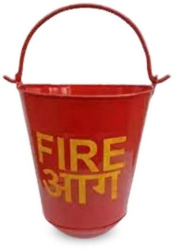 Polished Metal Fire Sand Bucket, Color : Red for Industrial