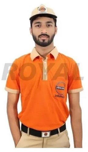 Indian Oil Corporation Half Sleeve T-shirt, Gender : Unisex For Petrol Pump Staff