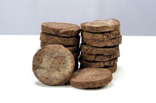 Brown Round Desi Cow Dung Cake, Size : 12inch