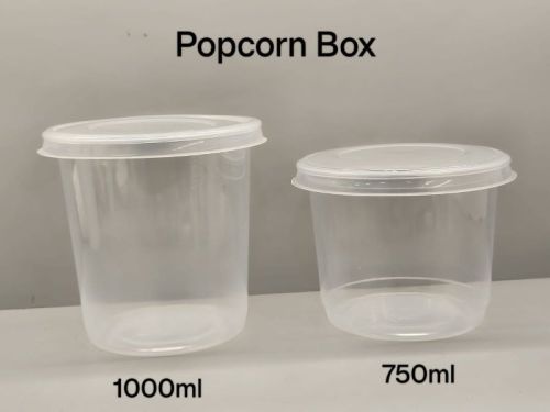 KMC Plain Plastic Popcorn Box Container 750ml, Feature : Eco Friendly, Biodegradable