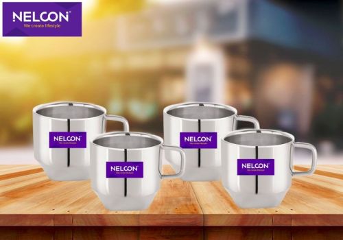 Silver Nelcon Stainless Steel 4PC SET CROWN CUP, Size : 100ml