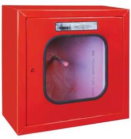 Red Single Door Mild Steel Hose Box, Shape : Square
