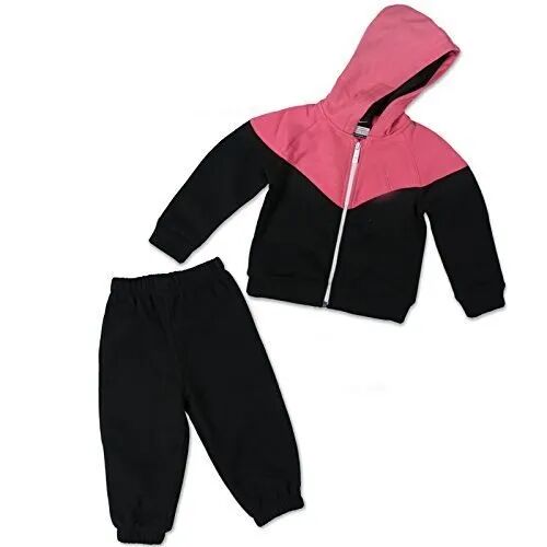 Hooded Neck Plain Kids Cotton Tracksuit, Size : 2-10 Yrs