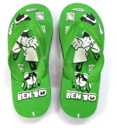 Green Printed Rubber Kids Slippers, For Daily Wear, Feature : Comfortable, Skin Friendly