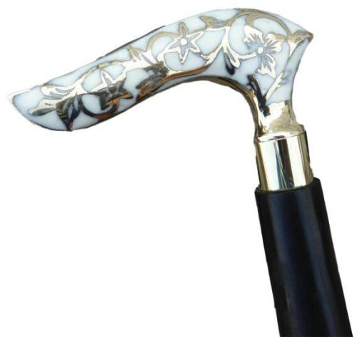 Brass Antique Victorian Handle Wooden Walking Stick