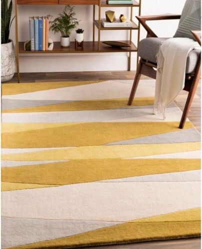 Rectangular Designer Hand Tufted Wool Rugs, For Living Room