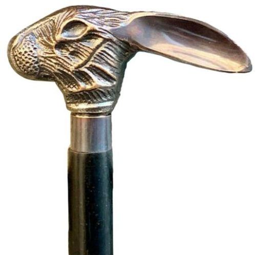 Rabbit Head Designer Handle Wooden Walking Stick