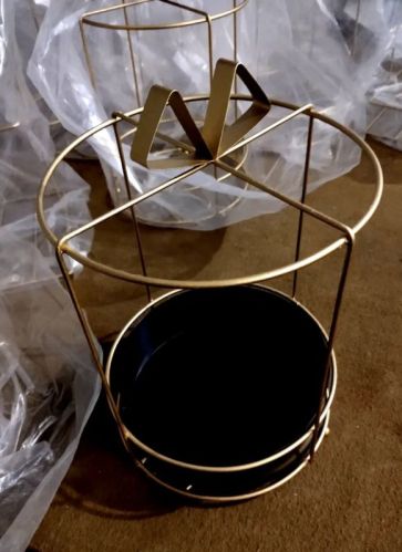 Hamper Golden Black Iron Metal Hamper Baskets