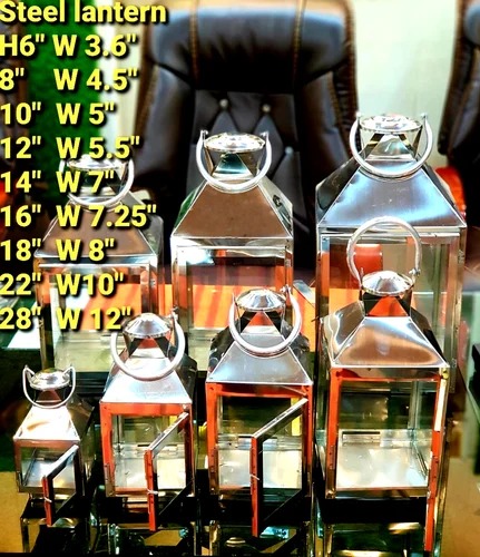 AR Industries Polished Stainless Steel Glass Lantern Customized