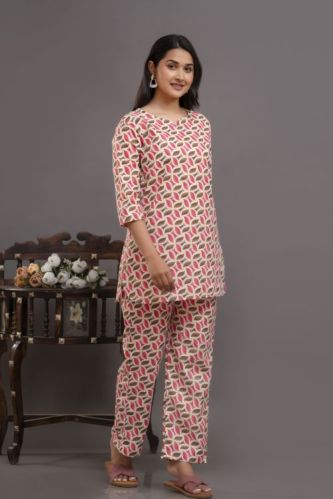 Ladies Cotton Printed Night Suit, Packaging Type : Poly Bag