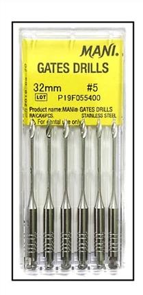 Mani Gates Drills 32mm (Pack Of 6) Dental Root Canal Endodontic Files