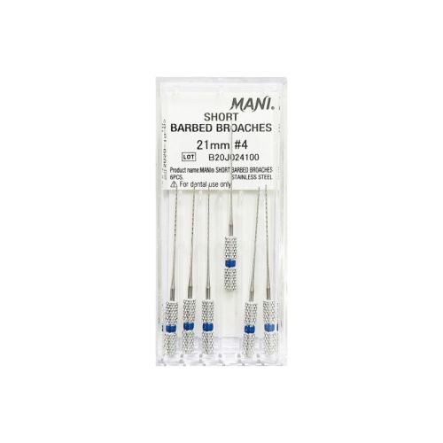 Mani Short Barbed Broaches 21mm (pack Of 6) Dental Root Canal Endodontic Files