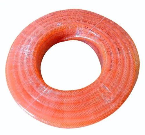 Orange PVC Braided Hose Pipe, For Industrial Use, Home Purpose, Fire Fighting, Specialities : Flexible