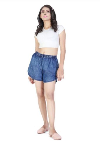 Plain Denim Womens Shorts, Color : Blue 28, 30, 32, 34