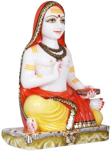 White Painted Marble God Shankaracharya Statue, Speciality : Shiny