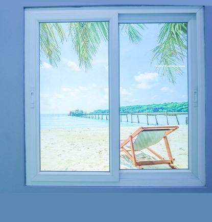 Plain Non Polished UPVC Tilt Turn Window For Home, Hotel, Office, Restaurant