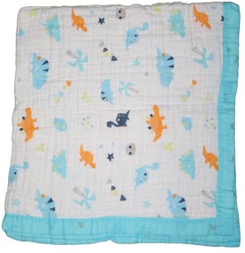 Multicolor Printed Muslin Baby Blanket, For Single Bed, Technics : Handloom Washed