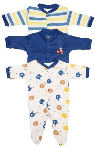 V-Neck Printed Baby Romper Sleepsuit, Packaging Type : Poly Bag