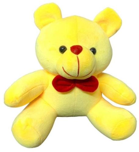 Yellow Sitting Teddy Bear Soft Toy, Packaging Type : Cartoon Box