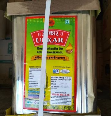 Yellow Liquid Upkar Refined Soyabean Oil, For Cooking, Packaging Type : Tin