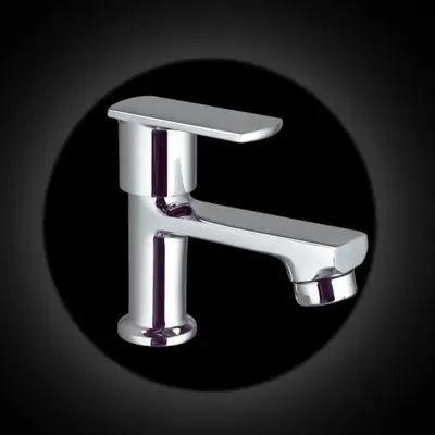 Silver Stainless Steel Polished Cubix Pillar Cock Tap, For Kitchen, Bathroom, Feature : Rust Proof