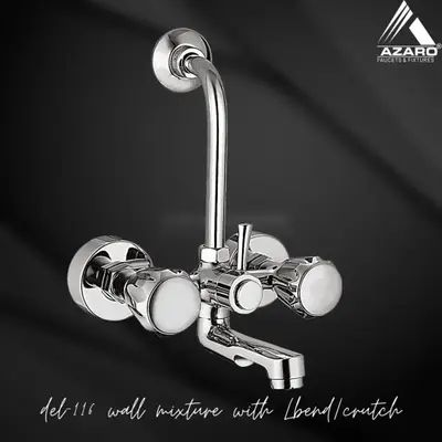 Azaro Silver Stainless Steel Delta Wall Mixture Tap, For Bathroom Fitting, Packaging Type : Paper Box