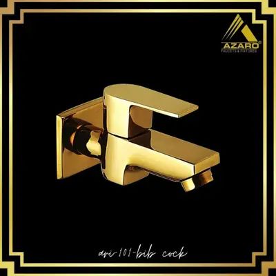 Golden Azaro Polished Mild Steel Ora Bib Cock Tap, For Kitchen, Bathroom, Packaging Type : Paper Box