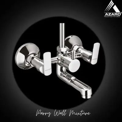 Azaro Silver Stainless Steel Parry Wall Mixture Tap, For Bathroom Fitting, Packaging Type : Paper Box