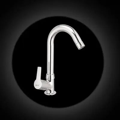 Silver Stainless Steel Stella Swan Neck Tap, For Bathroom Fittings, Packaging Type : Paper Box