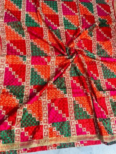 Embroidered Multi Coloured Phulkari Dupatta, Occasion : Casual Wear