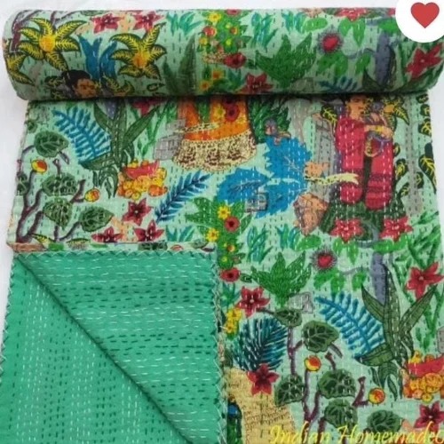 Jaipuri Kantha Work Bed Sheet, For Home, Size : Multisizes