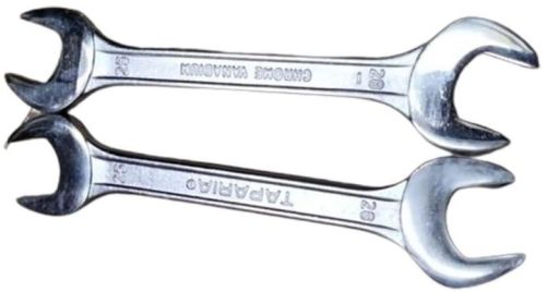 Silver Power Coated Iron Double Open End Spanner, For Fittings, Packaging Type : Box