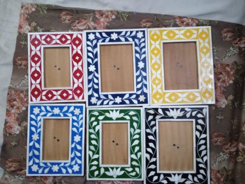 Rectangular Printed Polished Bone Inlay Photo Frames, Size : Standard